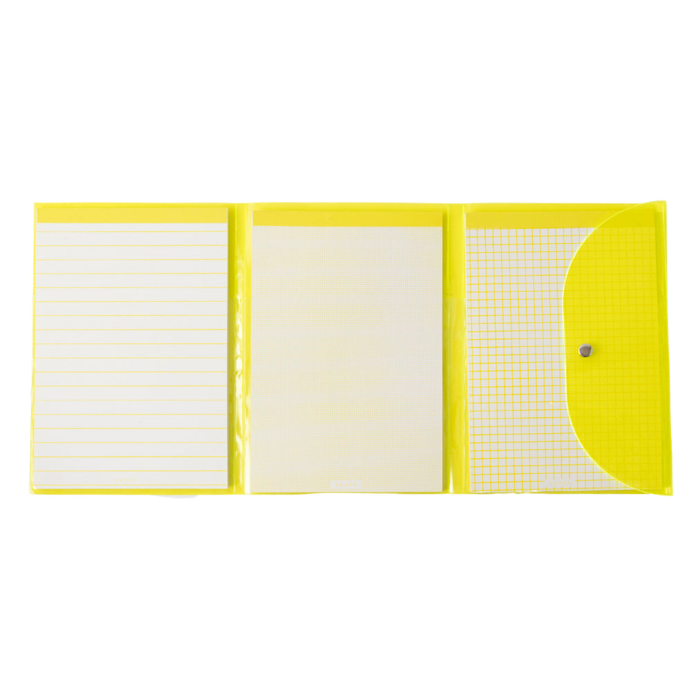 Vivid Collection A5 3pk Notebook Set with Clear Cover - YELLOW
